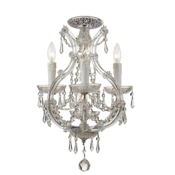Crystorama Maria Theresa 12 in. 4-Light Polished Chrome Flush Mount