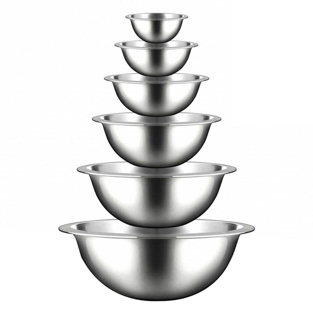 thumbnail image 2 of NutriChef 6-Piece Stainless Steel Kitchen Mixing Bowls Set NCMB6PC... 2 of 13