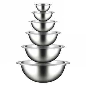 6-Piece Stainless Steel Kitchen Mixing Bowls Set