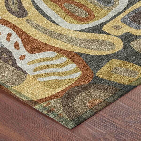 Chantille Machine Washable Indoor/Outdoor Abstract ACN2488 Coffee 10 ft. x 14 ft. Area Rug