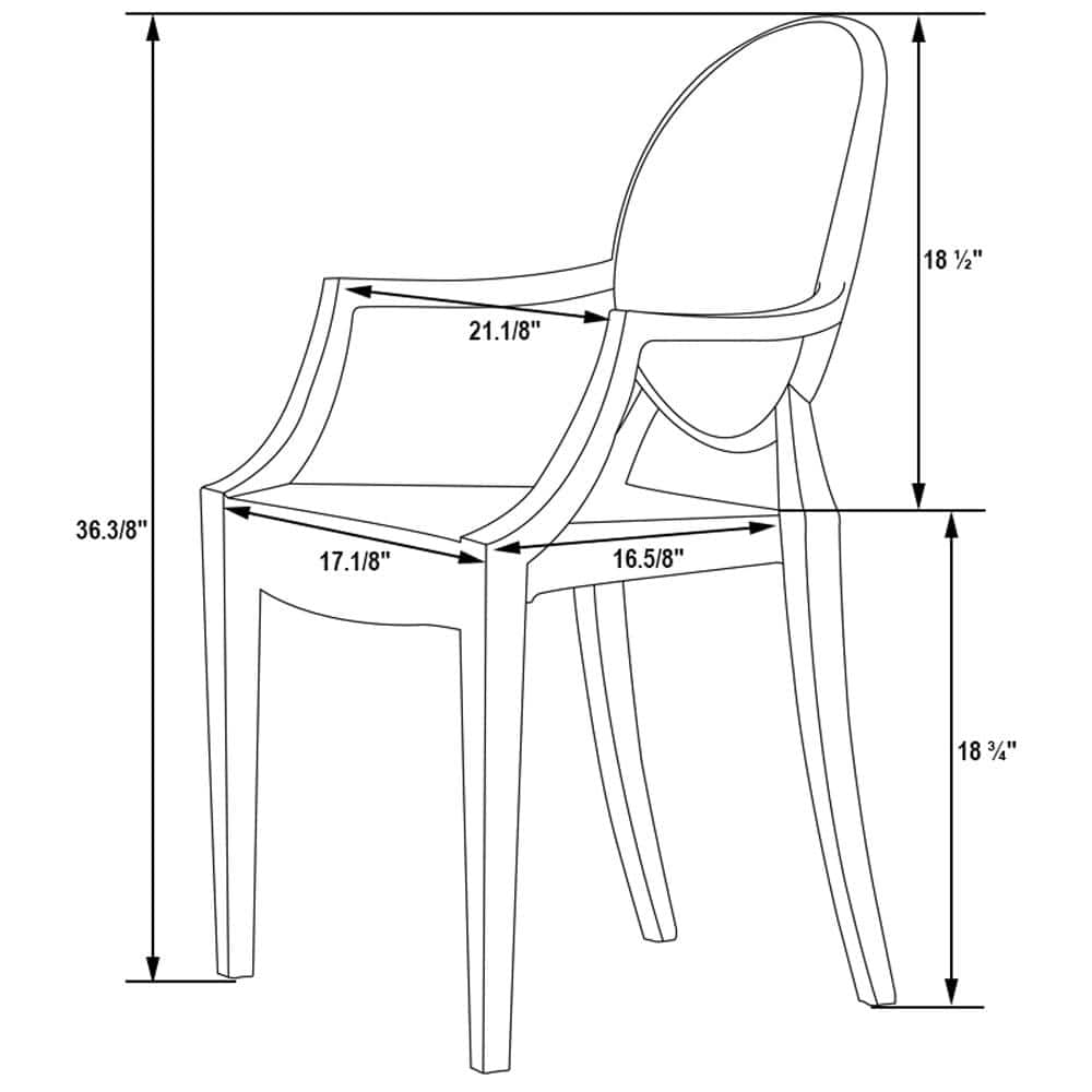 Carroll 17'' Clear Modern Acrylic Stackable Dining Chair Set of 2