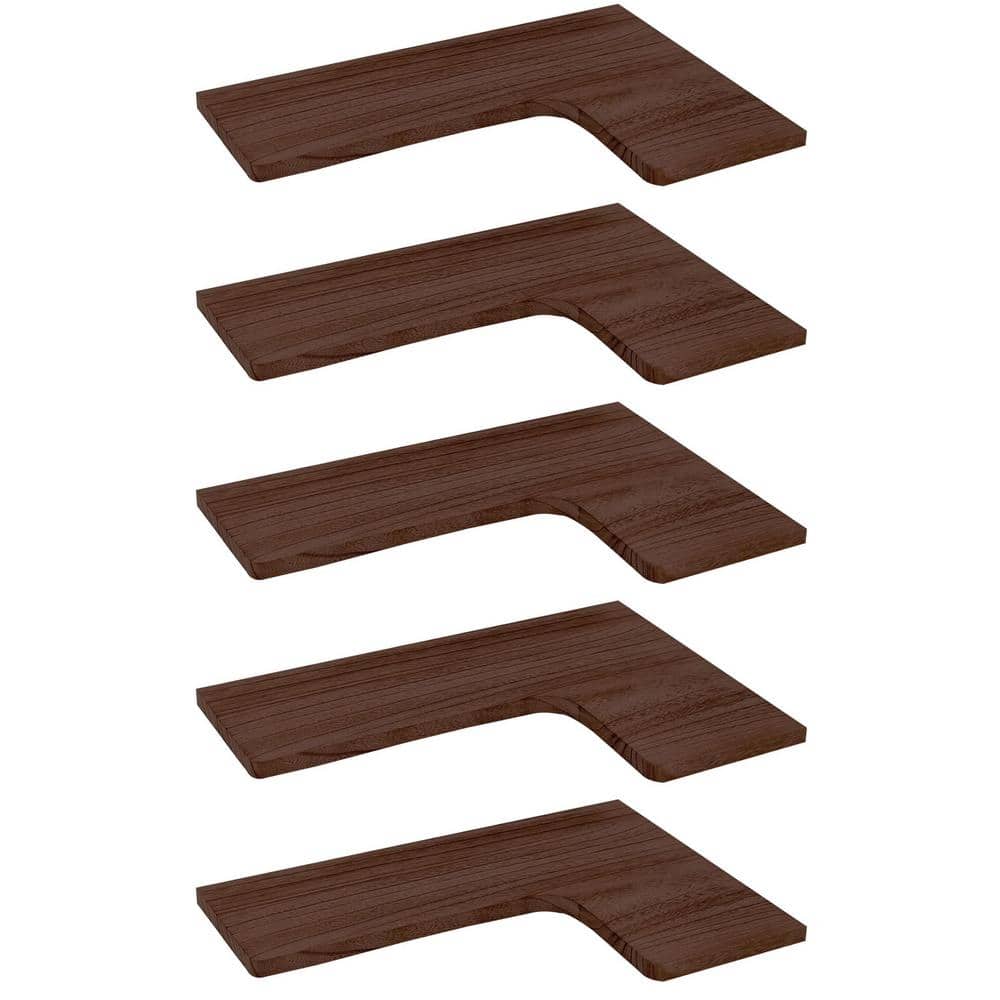 16.1 in. W x 11.4 in. D Corner Floating Shelves Decorative Wall Shelf Walnu