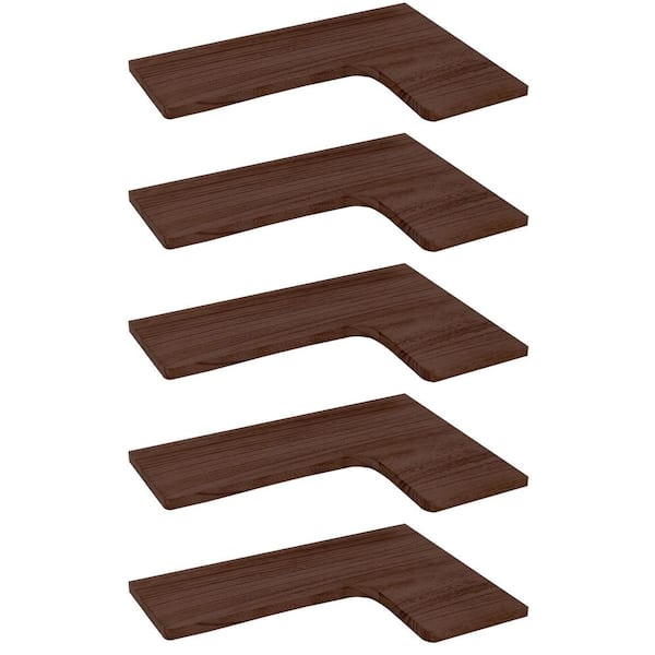 Unbranded 16.1 in. W x 11.4 in. D Corner Floating Shelves Decorative Wall Shelf Walnut Brown