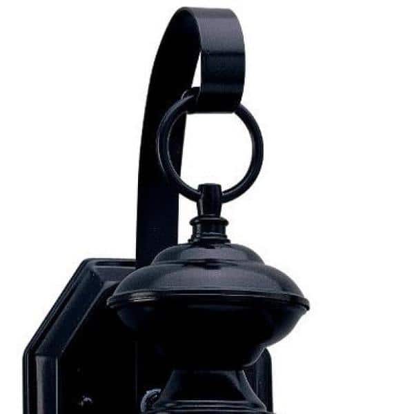 Black Clear Glass Traditional Outdoor Wall Lantern