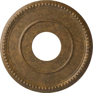 3/4 in. x 12-1/2 in. x 12-1/2 in. Polyurethane Bradford Ceiling Medallion, Rubbed Bronze