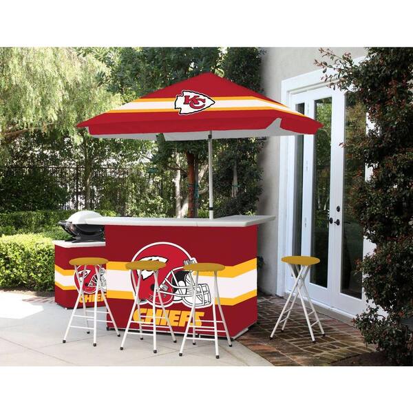 Best of Times Kansas City Chiefs All-Weather Patio Bar Set with 6 ft. Umbrella