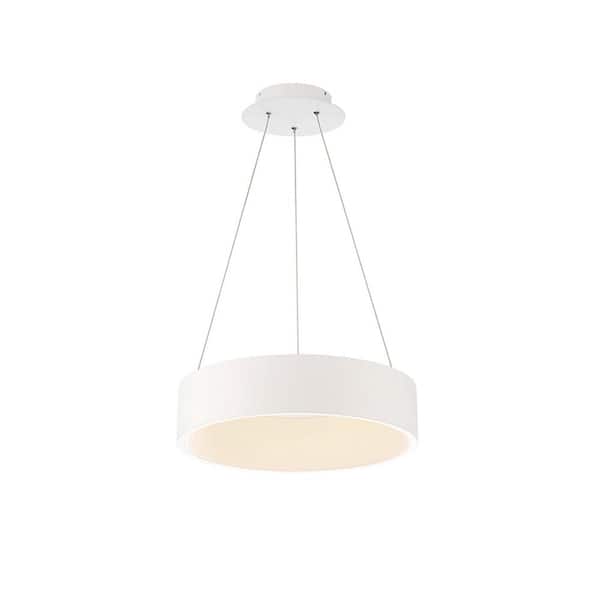 WAC Lighting Corso 18 in. 190-Watt Equivalent Integrated LED White Pendant with PC Shade