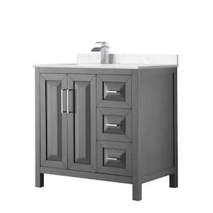 Daria 36 in. W x 22 in. D x 35.75 in. H Single Bath Vanity in Dark Gray with Carrara Cultured Marble Top