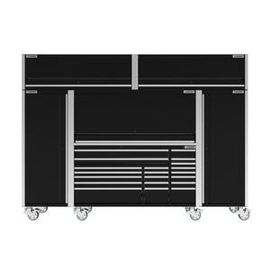 72 in. W x 24.5 in. D Professional Duty 20-Drawer Mobile Workbench Combo w/ 2 Side Lockers, 2 Top Lockers, and Top Hutch