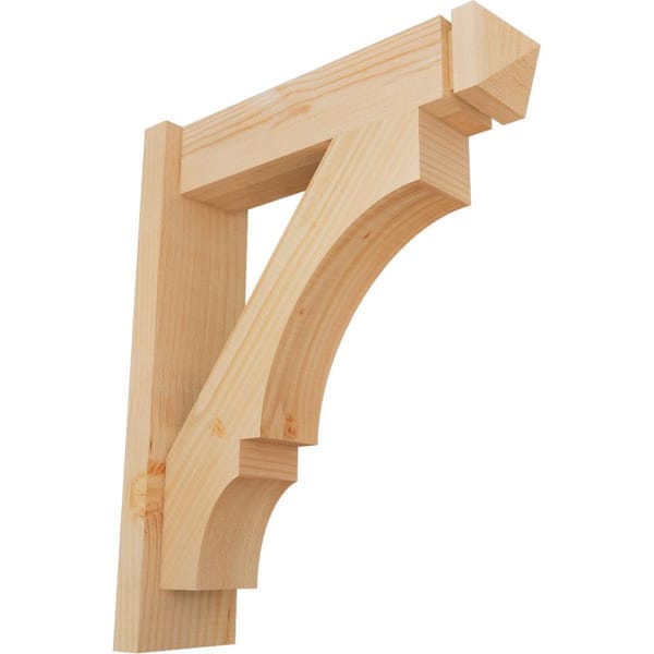 Ekena Millwork 6 in. x 24 in. x 20 in. Douglas Fir Balboa Arts and Crafts Smooth Outlooker