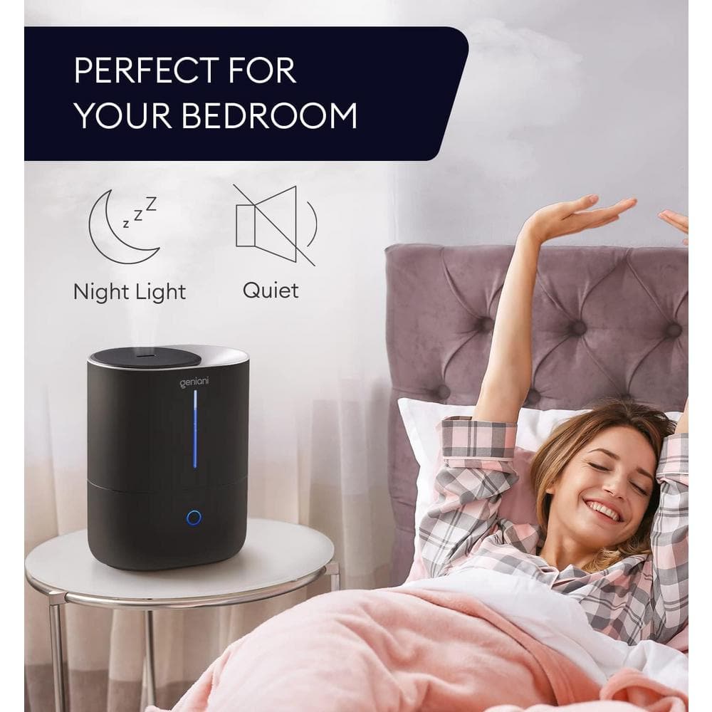Geniani 4L Black Ultrasonic Cool Mist Humidifier with Touch Control