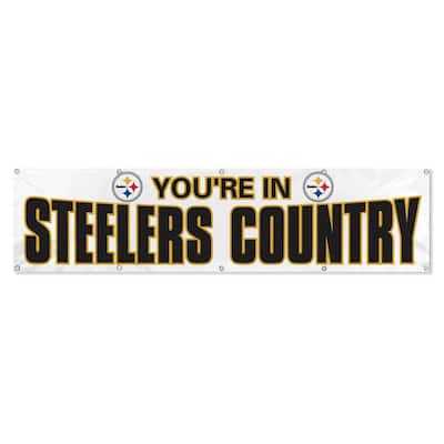 Pittsburgh Steelers Giant 8 ft. x 2 ft. Banner White