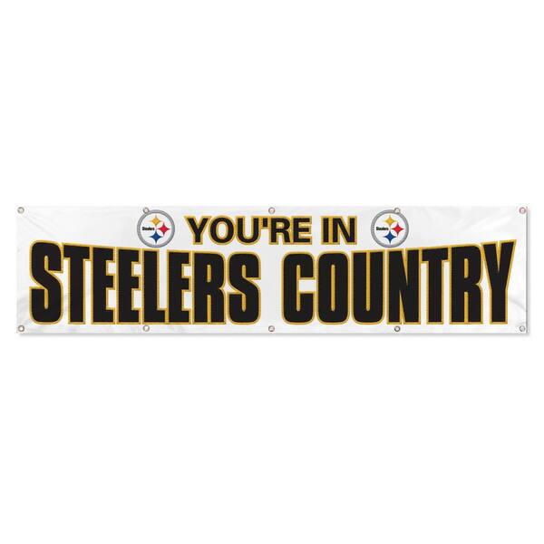 Party Animal Pittsburgh Steelers Giant 8 ft. x 2 ft. Banner White