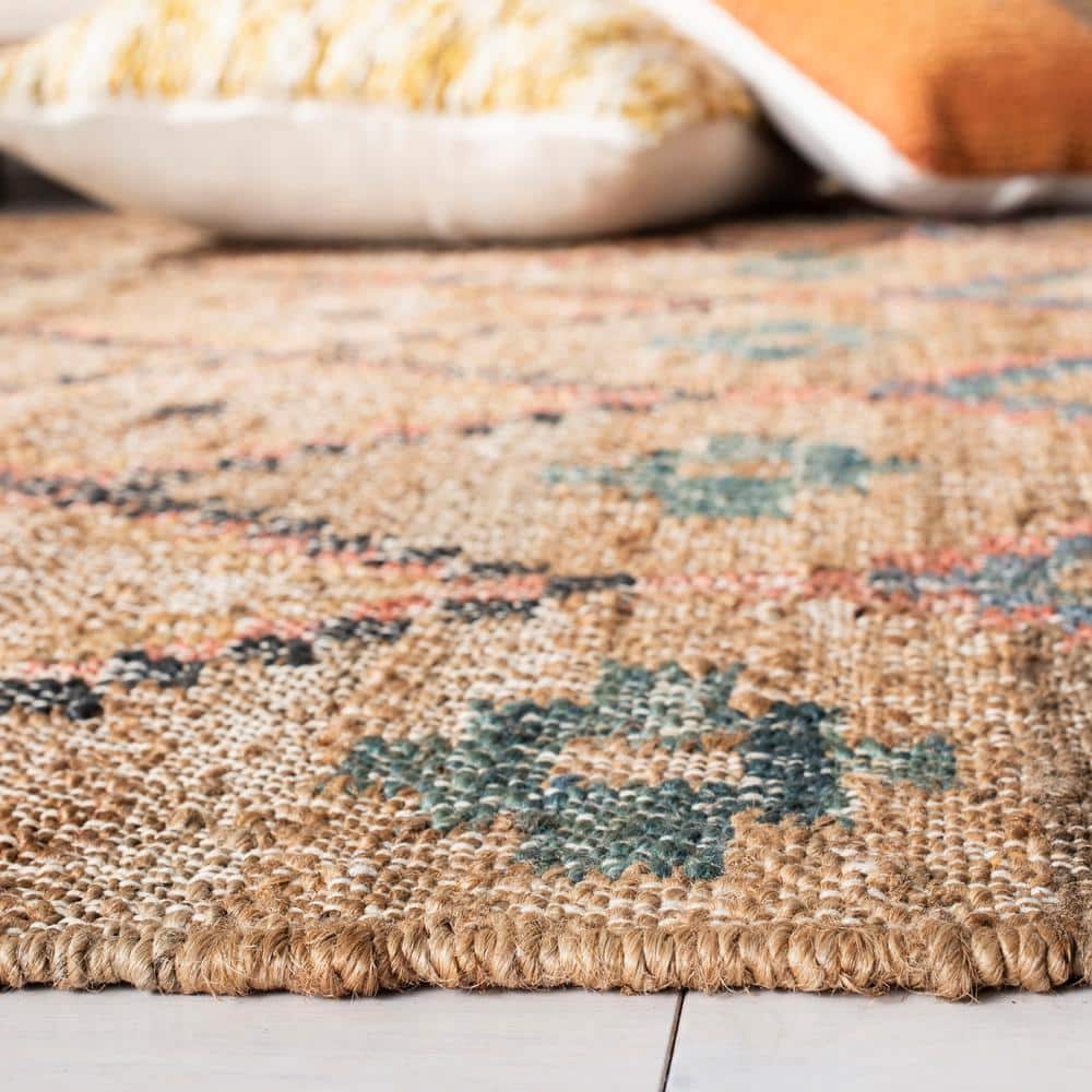 Bohemian Bliss Blue Cotton 24" Square Handwoven Accent Rug