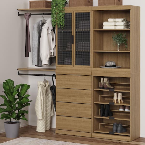 ClosetMaid Mosaics 25.51 in. W Toasted Oak Stackable 2-Door 3