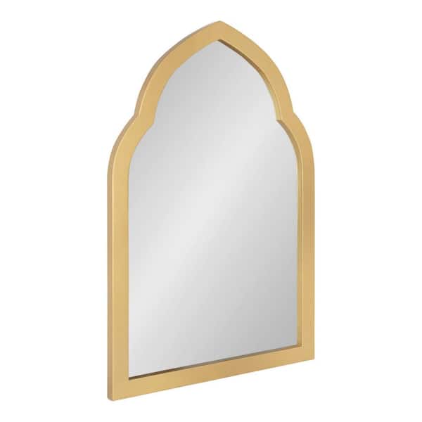 Medium Arch Gold Art Deco Mirror (30 in. H x 20 in. W)