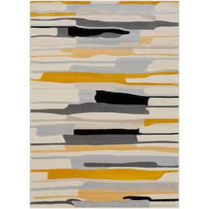 Astvin Mustard 7 ft. 10 in. x 10 ft. 3 in. Abstract Area Rug