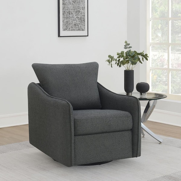 Coaster Madia Charcoal Gray Boucle Upholstered Swivel Glider Coaster Madia Charcoal Gray Boucle Upholstered Swivel Glider