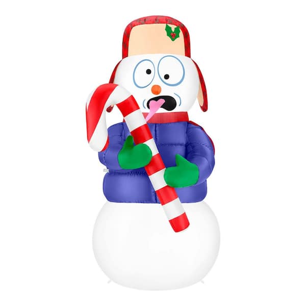6 ft LED Shivering Snowman Airblown Inflatable I9