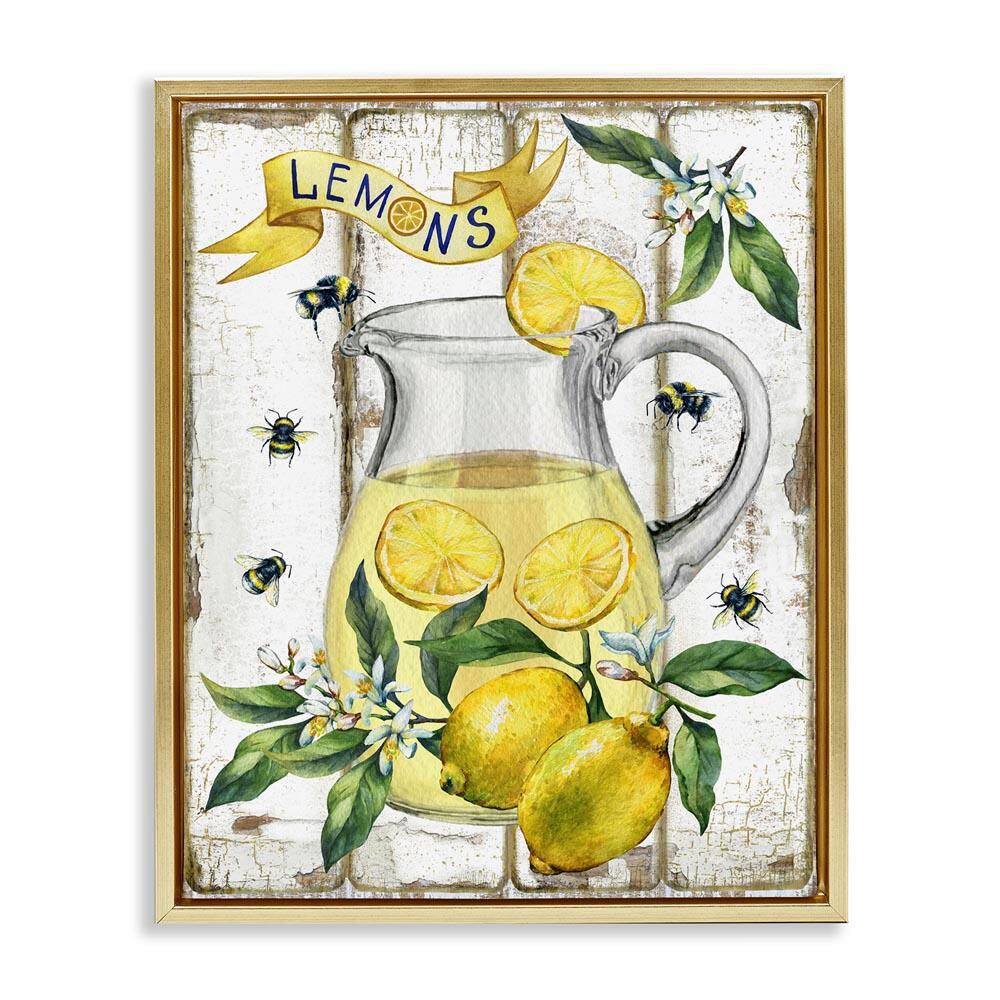 Farmhouse Fresh Lemon by Creatif Belle Gold Floater Frame Food Graphic Art Print 31 in. x 25 in. price history on PriceWatchPro