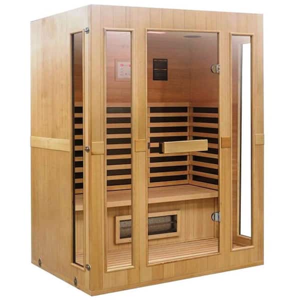 Lifesmart Signature InfraColor Full Spectrum Infrared 3 Person Sauna with 9 Dual Tech Heaters Mp3 and Chromo Therapy with Remote