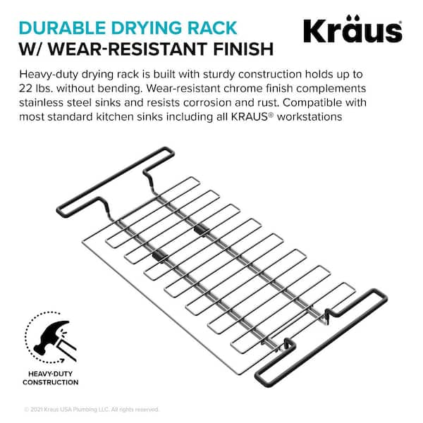 KRAUS Workstation Kitchen Sink Dish Drying Rack Drainer Utensil Holder -  Bed Bath & Beyond - 33492386