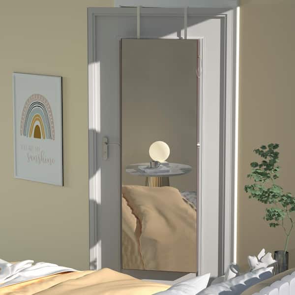 Seafuloy Brown Jewelry Armoire with LED Lights Can Be Hung On The Door Or Wall 43.4 Height x 14.2 Width x 3.9 Depth