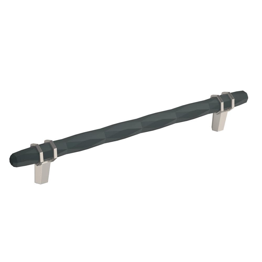 Modern 8-inch Black Bronze and Satin Nickel Cabinet Bar Pull