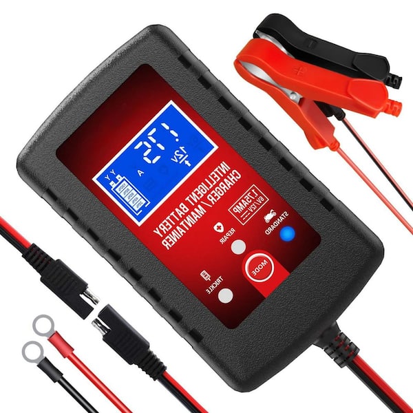 1.75-Amp Smart Car Battery Charger 6V 12V with LCD Screen Trickle Desulfator for Lead Acid Batteries