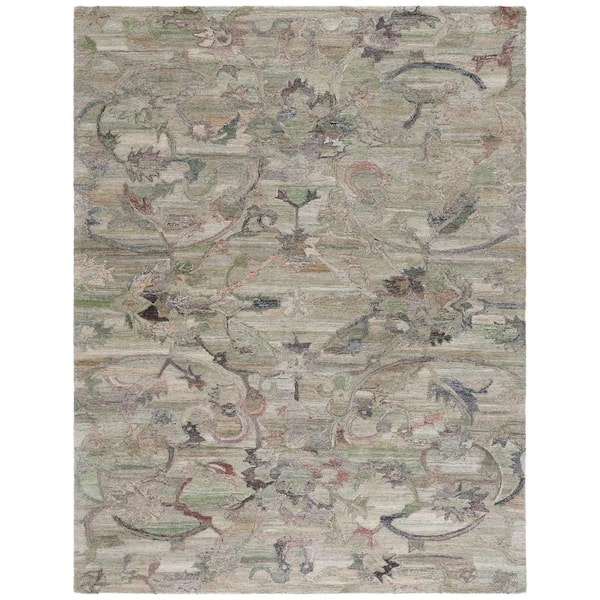 Anatolia Sage/Beige 10 ft. x 14 ft. Traditional Garden Area Rug