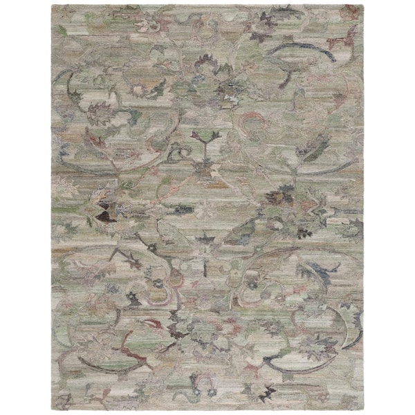 Anatolia Sage/Beige 9 ft. x 12 ft. Traditional Garden Area Rug