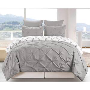 Esy Reversible 3-Piece Duvet Queen Set in Grey