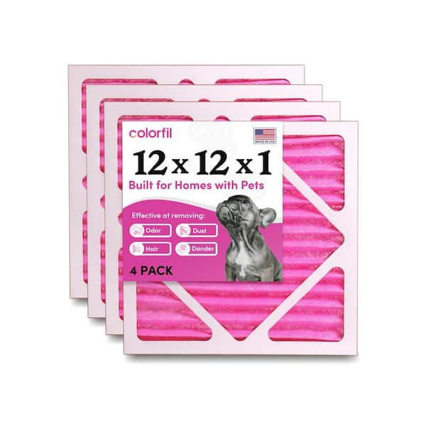 COLORFIL 12 in. x 12 in. x 1 in. Odor Removal and Color Changing Pleated Furnace Air Filter, MERV 8 (4-Pack)