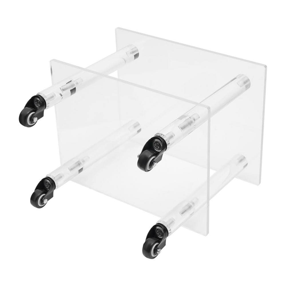 Clear Acrylic 2-Tier Rolling Printer Stand with Wheels