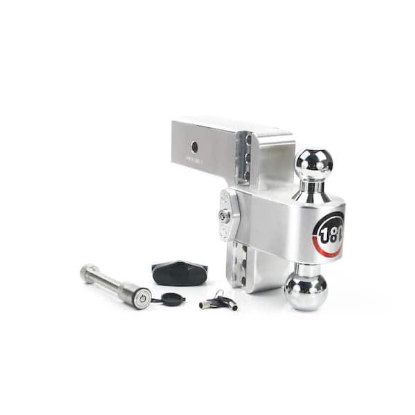 Weigh Safe 180 Hitch - 6" Adjustable Trailer Hitch for 3" Receiver w/ Chrome Plated Balls & 2 pc Keyed Alike Lock Set