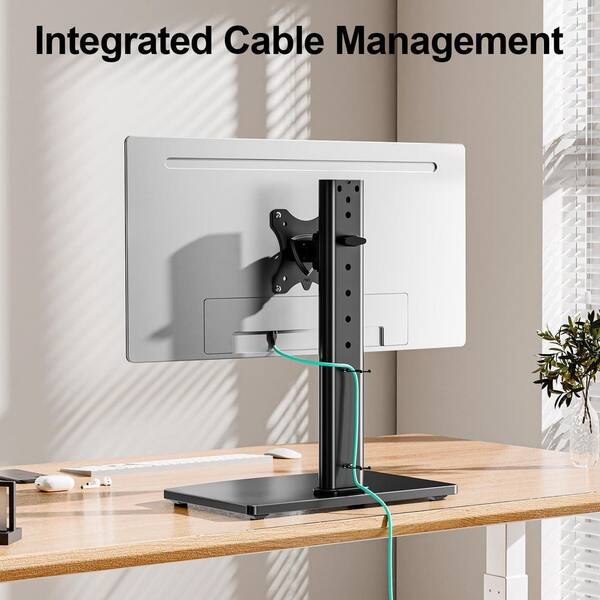 Cadcreo Adjustable VESA Monitor Stand – Spring-Assisted Height, Tilt, Swivel & Rotation – Fits 27" Screens Up To 11 Lbs