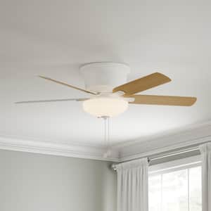 Holly Springs Low Profile 52 in. LED Indoor Matte White Ceiling Fan with Light Kit