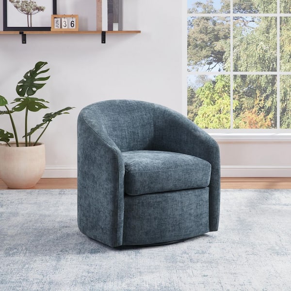 Bella Swivel Side Chair in Blue Denim