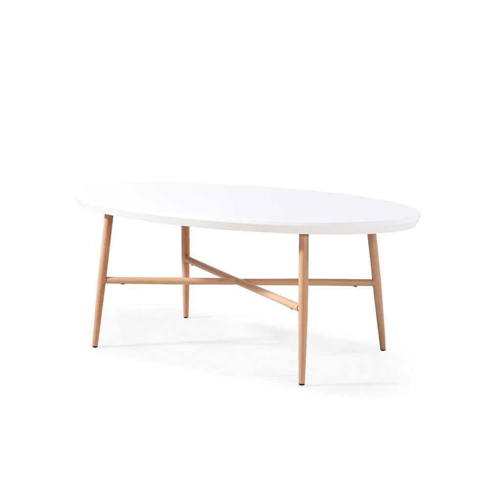 Handy Living Miami 44 In White Oak Large Oval Wood Coffee Table With Metal Legs Mm Ct11 2164 The Home Depot