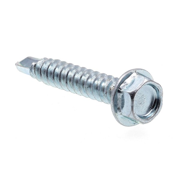 Prime-Line #8 x 1 in. Zinc Plated Case Hardened Steel Indented Hex Washer Head Self-Drilling Sheet Metal Screws (50-Pack)
