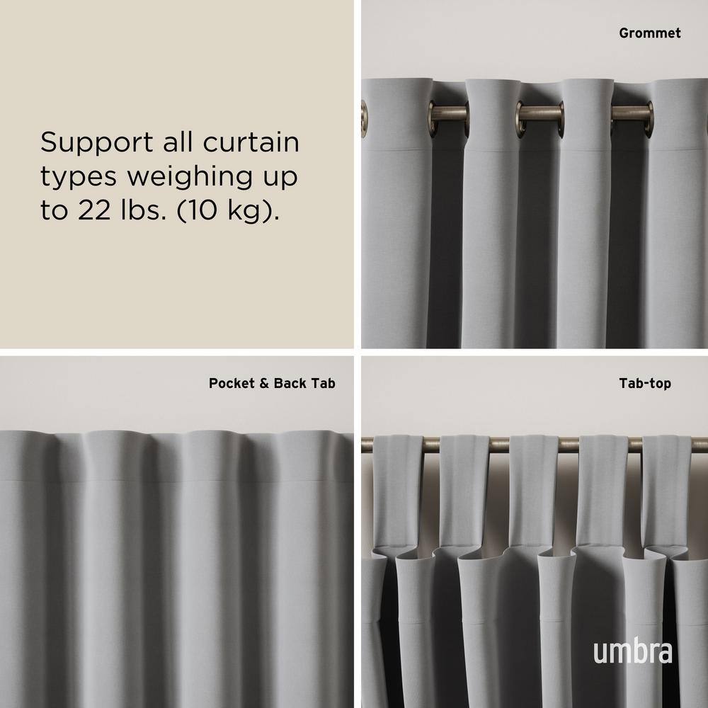 Eco-Friendly Nickel Adjustable Loop Curtain Rod 42-120 Inches