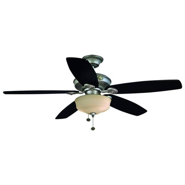 Hampton Bay Sibley 52 in. Indoor Cambridge Silver Ceiling Fan with Light Kit