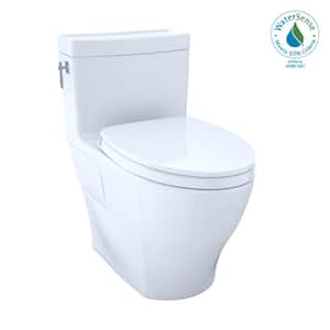 Aimes 12 in. Rough In One-Piece 1.28 GPF Single Flush Elongated Toilet in Cotton White, SoftClose Seat Included