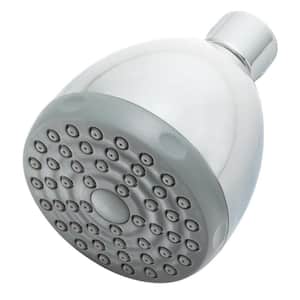 1-Spray 2.5 in. Single Wall Mount Low Flow Fixed Shower Head in Polished Chrome
