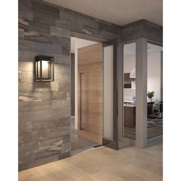 Urbandale 1-Light Antique Bronze Outdoor 16.25 in. Integrated LED Wall Lantern Sconce