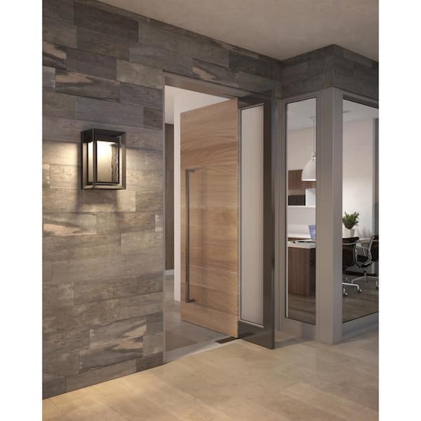 Urbandale 1-Light Antique Bronze Outdoor 16.25 in. Integrated LED Wall Lantern Sconce