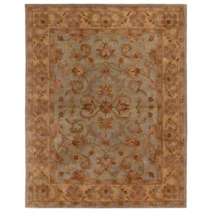Heritage Green/Gold 8 ft. x 10 ft. Border Area Rug