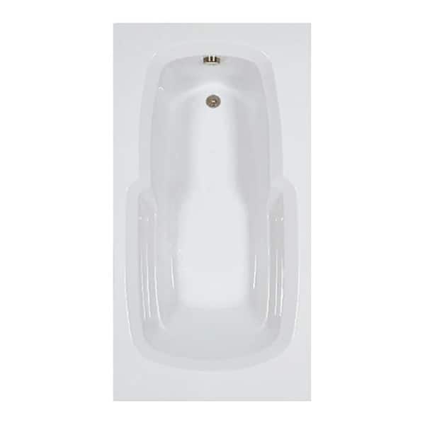 Comfortflo 60 in. x 32 in. Acrylic Rectangular Drop-in Soaking Bathtub with Reversible Drain in Biscuit