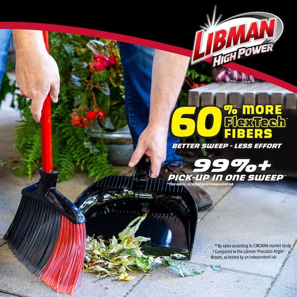 14 in. High Power Extra-Large Indoor/Outdoor Angle Broom with Steel Handle