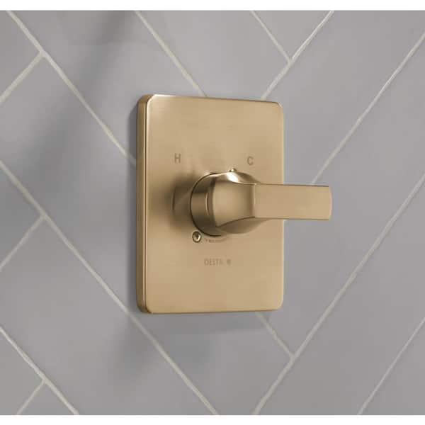 Velum Gold 1-Handle Wall Mount Valve Trim Kit in Champagne Bronze (Valve Not Included)